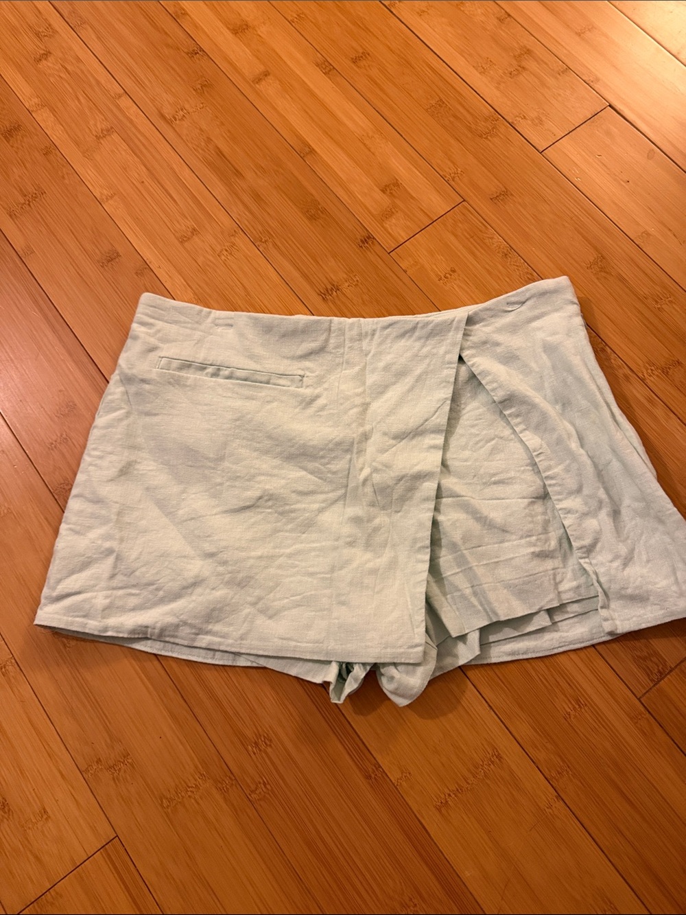 Abercrombie & Fitch Light Mint Wrap-Front Skort